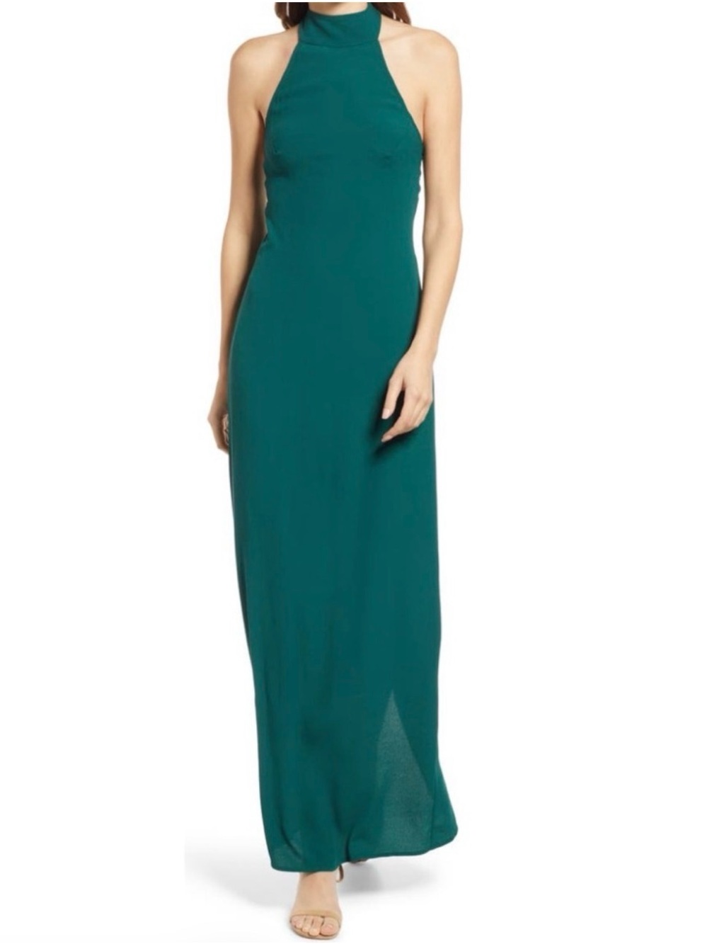 Reformation Teal Halter Maxi Dress